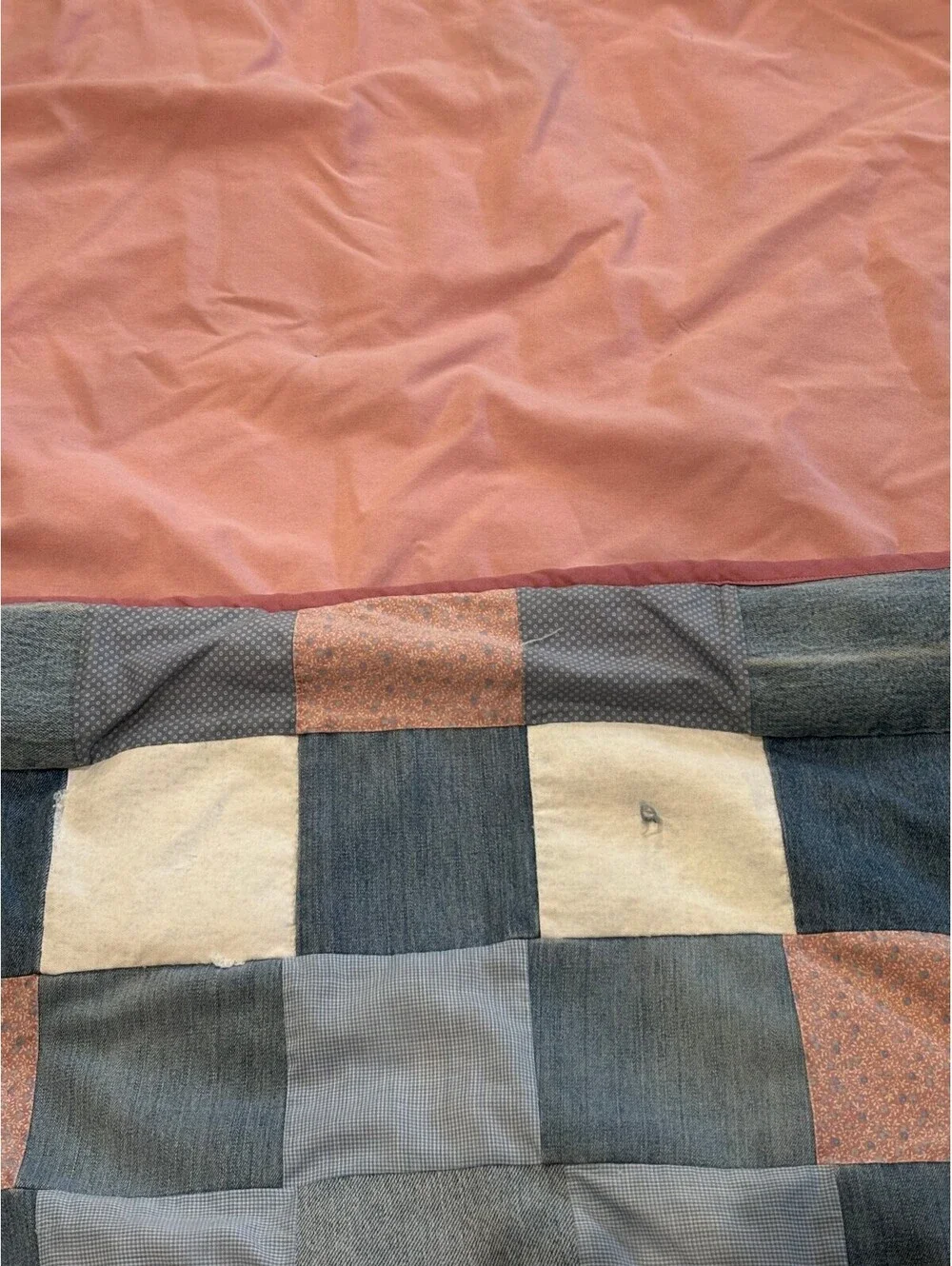Vintage Denim Patchwork Quilt